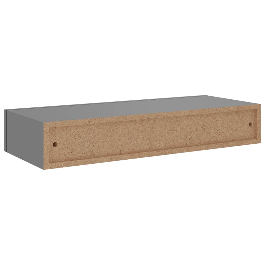 viaXL Wandschappen 2 st met lade 60x23,5x10 cm MDF grijs - AllerleiShop