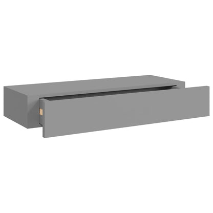 viaXL Wandschappen 2 st met lade 60x23,5x10 cm MDF grijs - AllerleiShop