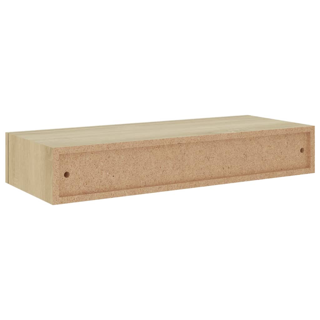 viaXL Wandschap met lade 60x23,5x10 cm MDF eikenkleurig - AllerleiShop