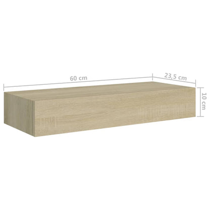 viaXL Wandschap met lade 60x23,5x10 cm MDF eikenkleurig - AllerleiShop