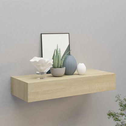 viaXL Wandschap met lade 60x23,5x10 cm MDF eikenkleurig - AllerleiShop