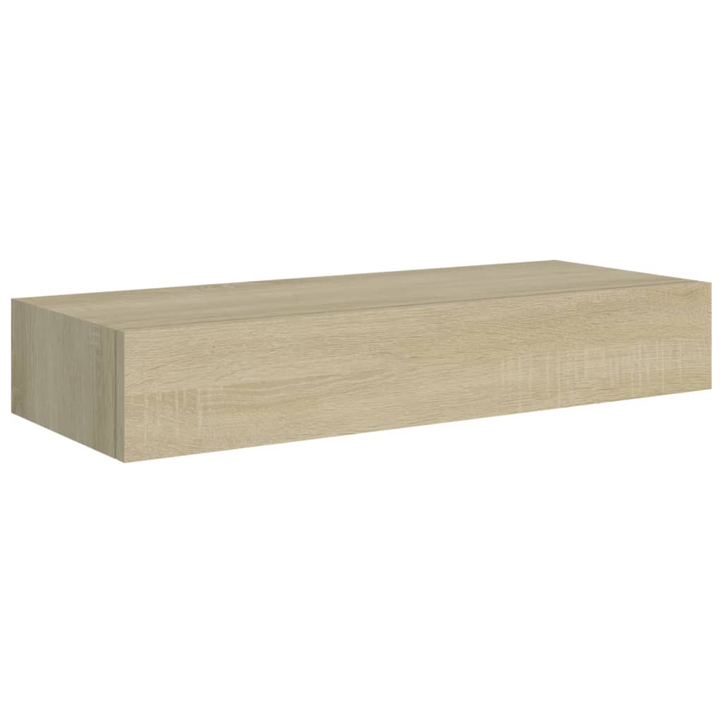 viaXL Wandschappen 2 st met lade 60x23,5x10 cm MDF eikenkleurig - AllerleiShop