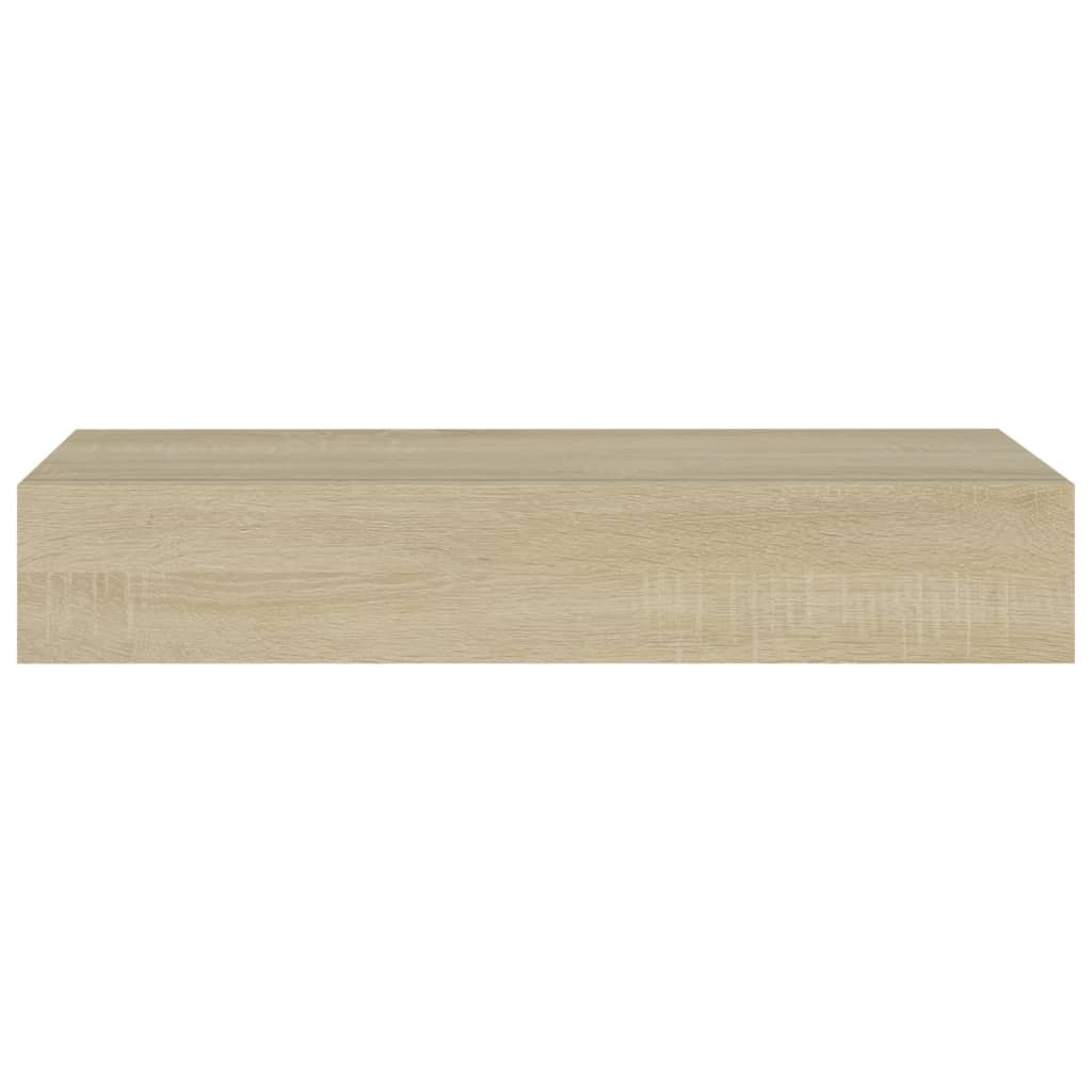 viaXL Wandschappen 2 st met lade 60x23,5x10 cm MDF eikenkleurig - AllerleiShop