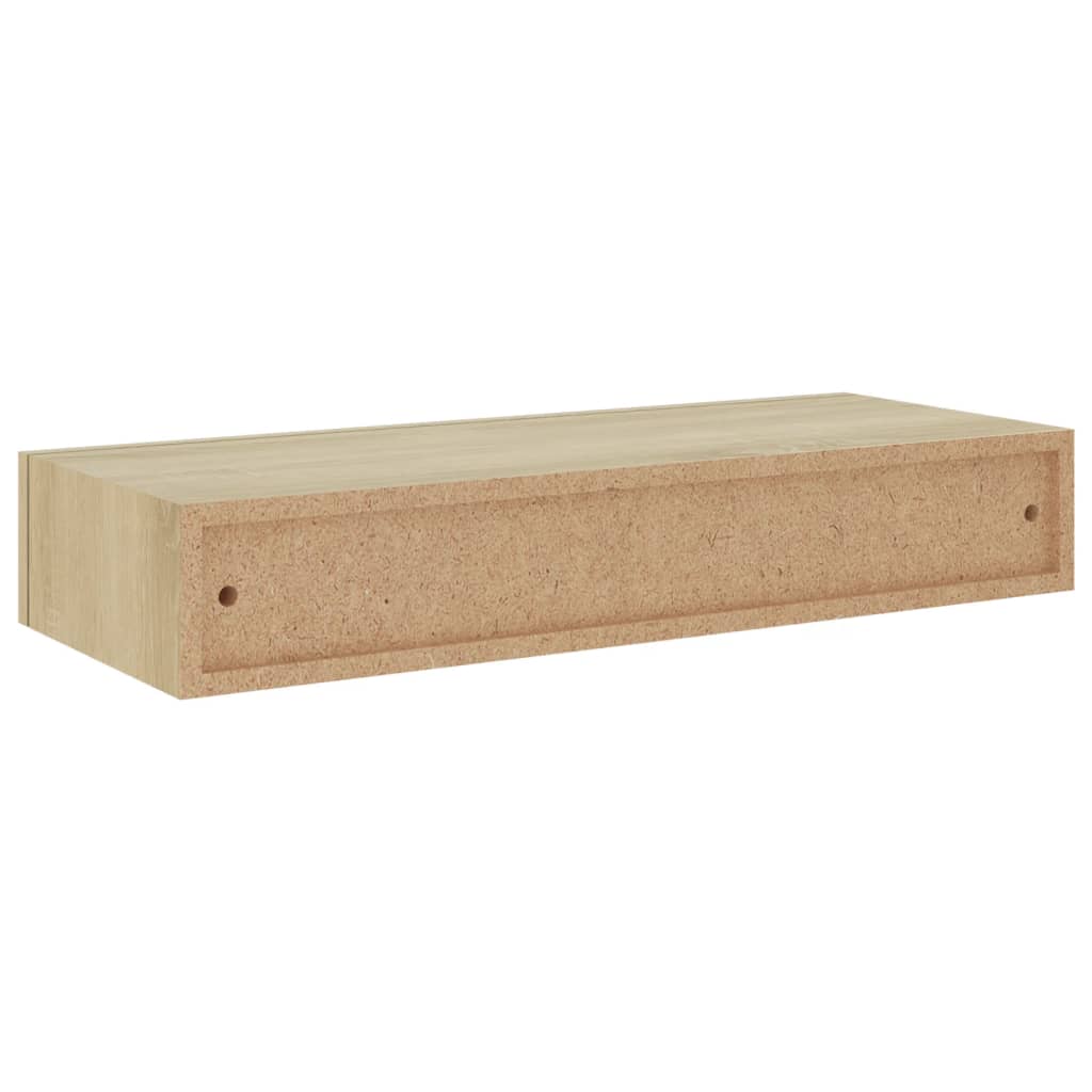 viaXL Wandschappen 2 st met lade 60x23,5x10 cm MDF eikenkleurig - AllerleiShop