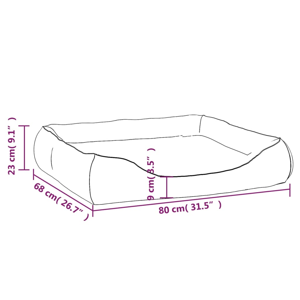 Hondenmand 80x68x23 cm kunstleer zwart en bruin