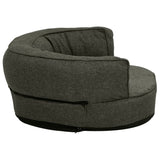 Hondenbed ergonomisch linnen-look 75x53 cm fleece donkergrijs