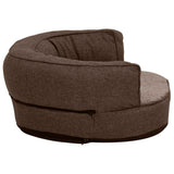 Hondenbed ergonomisch linnen-look 60x42 cm fleece bruin