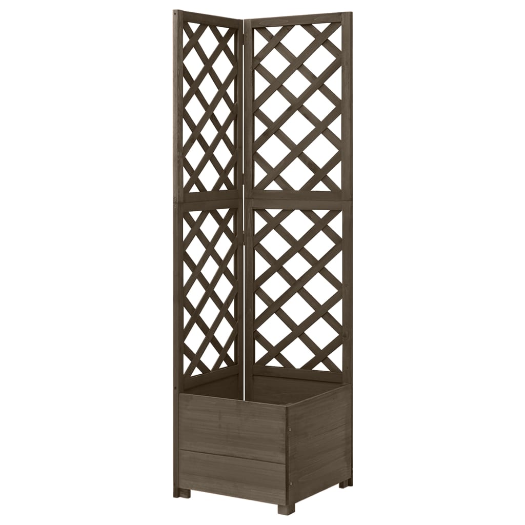 Latwerkplantenbak hoekmodel 40x40x150 cm vurenhout grijs