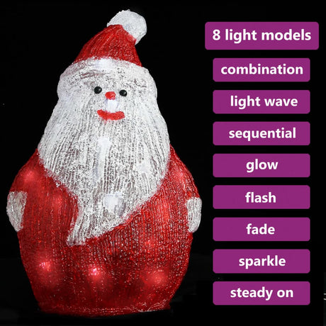 Kerstfiguur kerstman LED binnen en buiten 28 cm acryl - AllerleiShop