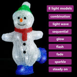 Kerstfiguur sneeuwman LED binnen en buiten 30 cm acryl - AllerleiShop