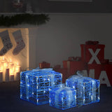 Kerstverlichting geschenkdozen 3 st decoratief acryl koudwit - AllerleiShop