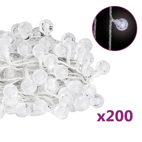 Lichtsnoer met 200 LED's 8 functies koudwit 20 m - AllerleiShop