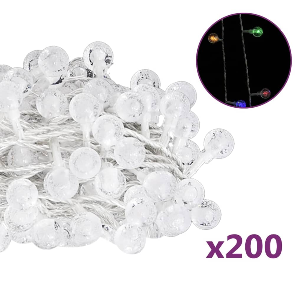 Lichtsnoer met 200 LED's 8 functies meerkleurig 20 m - AllerleiShop