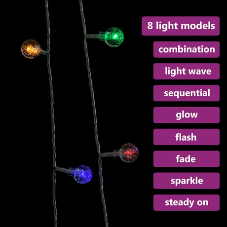 Lichtsnoer met 200 LED's 8 functies meerkleurig 20 m - AllerleiShop