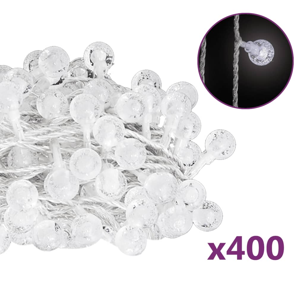 Lichtsnoer met 400 LED's 8 functies koudwit 40 m - AllerleiShop