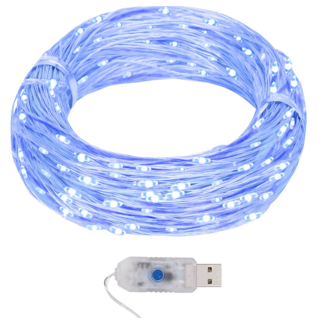 Lichtsnoer met 400 microLED's blauw 8 functies 40 m - AllerleiShop