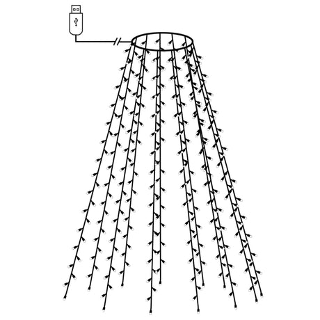 Kerstboomverlichting met 210 LED's meerkleurig net 210 cm - AllerleiShop