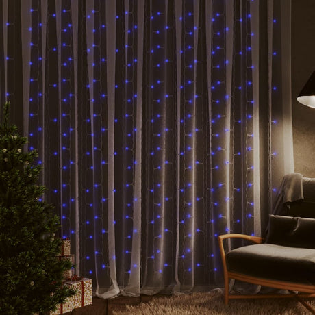 Lichtsnoergordijn met 300 LED's en 8 functies 3x3 m blauw - AllerleiShop