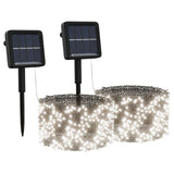 Lichtsnoeren 2 st met 2x200 LED's solar binnen/buiten koudwit - AllerleiShop