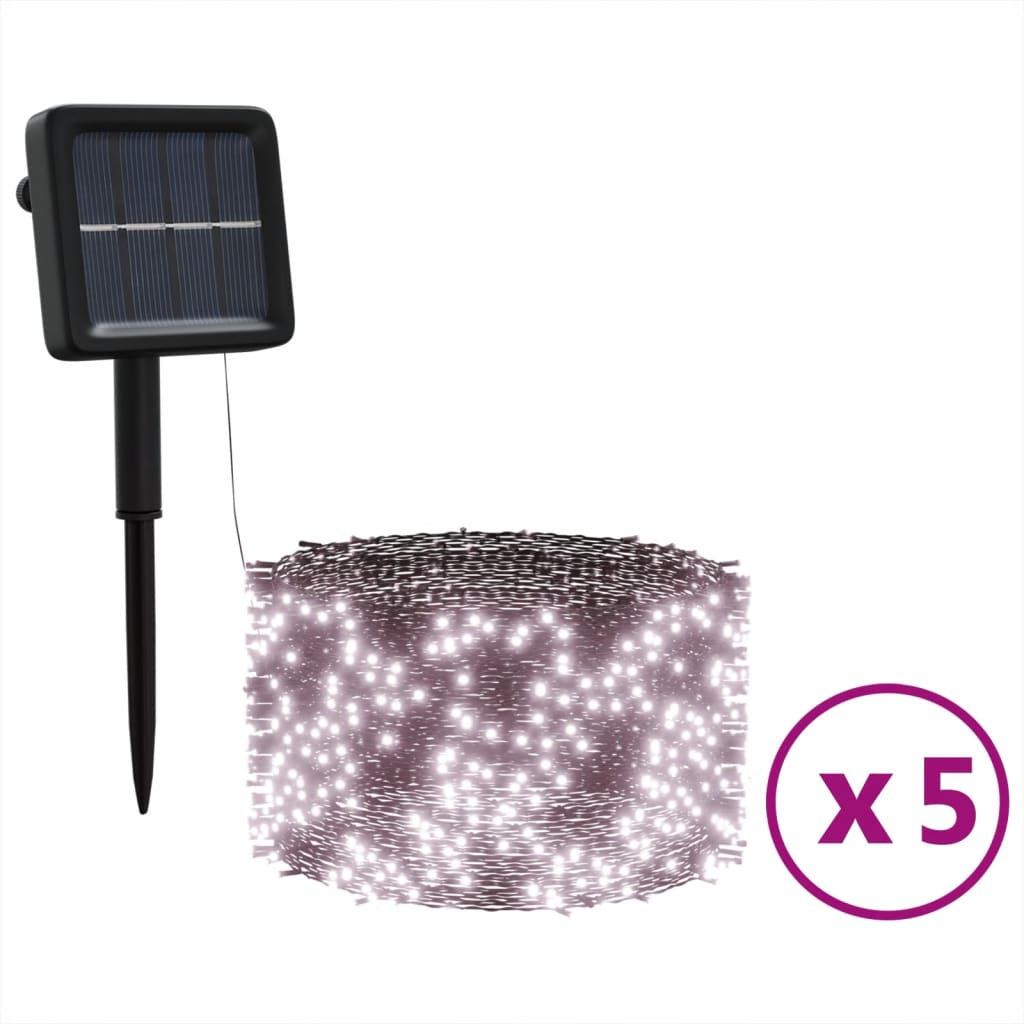 5 st Lichtslinger met 200 LED's solar binnen/buiten warmwit - AllerleiShop