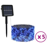 5 st Lichtslinger met 200 LED's solar binnen/buiten blauw - AllerleiShop