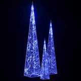 Lichtkegelset decoratief LED 30/45/60 cm acryl blauw - AllerleiShop