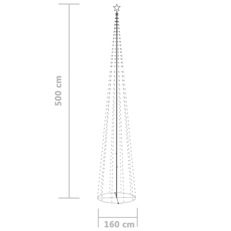 Kegelkerstboom 752 koudwitte LED's 160x500 cm - AllerleiShop