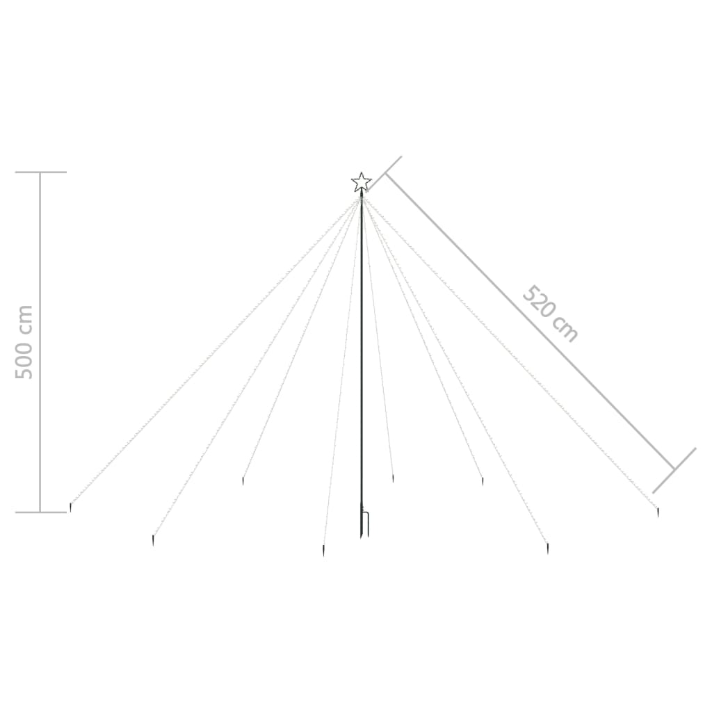 Kerstboomverlichting 800 LED's binnen/buiten 5 m koudwit - AllerleiShop