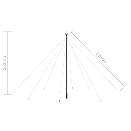 Kerstboomverlichting 800 LED's binnen/buiten 5 m koudwit - AllerleiShop