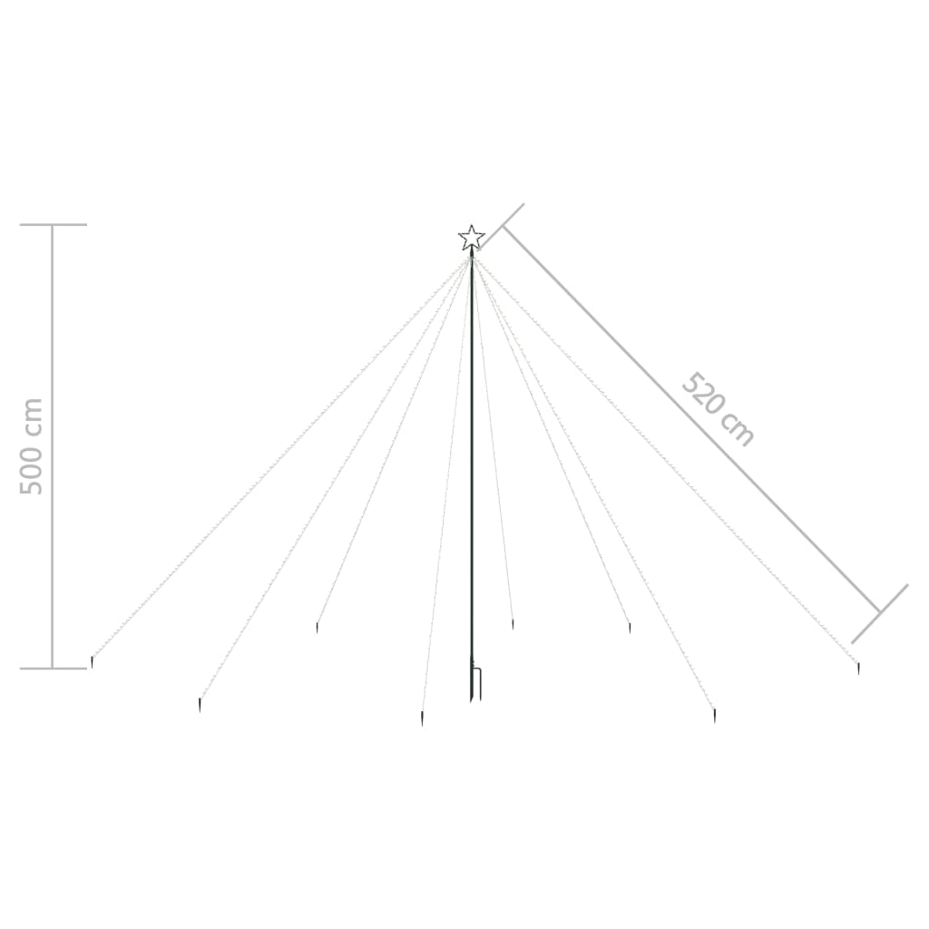 Kerstboomverlichting 800 LED's binnen/buiten 5 m meerkleurig - AllerleiShop