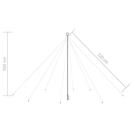 Kerstboomverlichting 800 LED's binnen/buiten 5 m meerkleurig - AllerleiShop