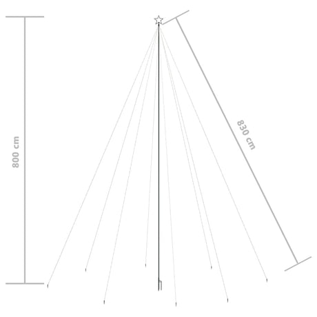 Kerstboomverlichting 1300 LED's binnen/buiten 8 m koudwit - AllerleiShop