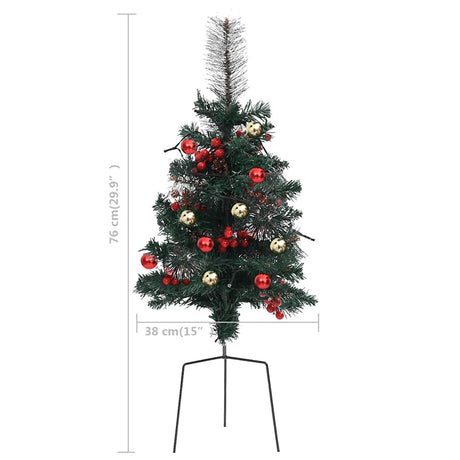 Tuinkerstbomen 2 st met verlichting 76 cm PVC - AllerleiShop