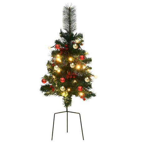 Tuinkerstbomen 2 st met verlichting 76 cm PVC - AllerleiShop