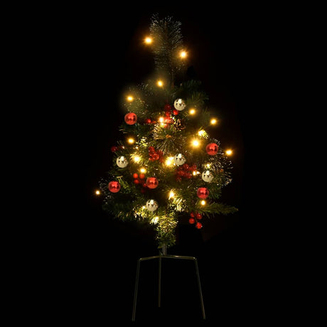 Tuinkerstbomen 2 st met verlichting 76 cm PVC - AllerleiShop