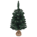 Kunstkerstboom met verlichting en standaard 90 cm PVC groen