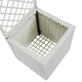 Latwerkplantenbak verhoogd met 1 pot 30x30x107 cm rattan wit