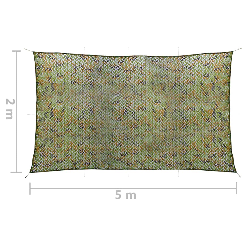 Camouflagenet met opbergtas 2x5 m groen