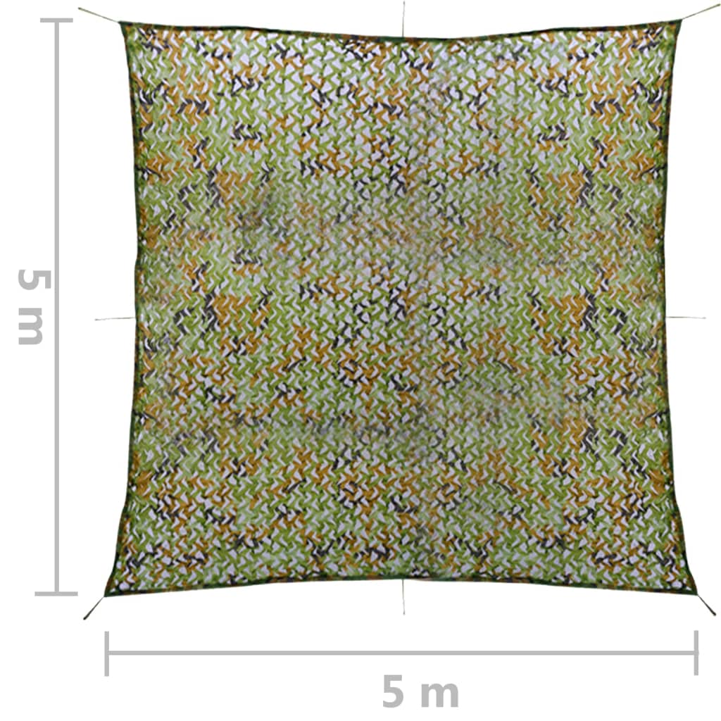 Camouflagenet met opbergtas 5x5 m groen