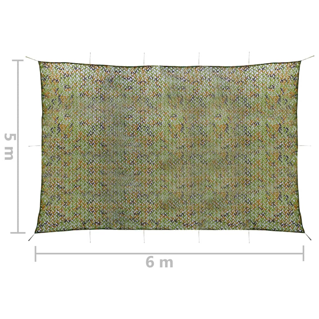 Camouflagenet met opbergtas 5x6 m groen