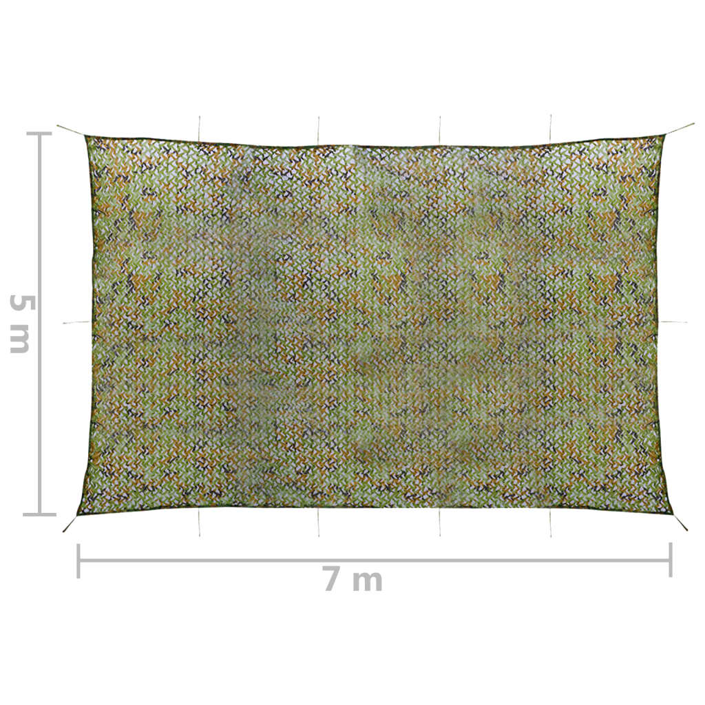 Camouflagenet met opbergtas 5x7 m groen