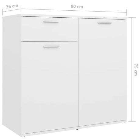 Dressoir 160x36x75 cm bewerkt hout wit - AllerleiShop