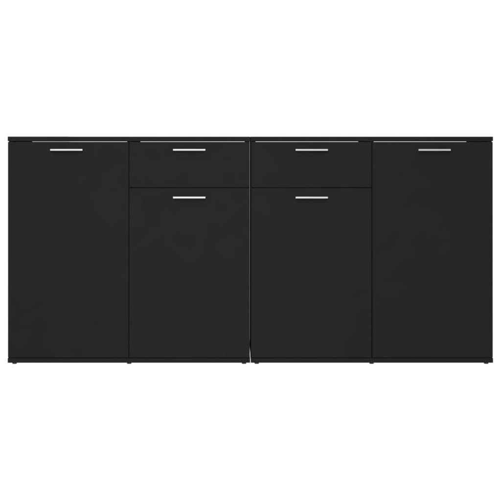 Dressoir 160x36x75 cm bewerkt hout zwart - AllerleiShop