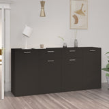 Dressoir 160x36x75 cm bewerkt hout zwart - AllerleiShop