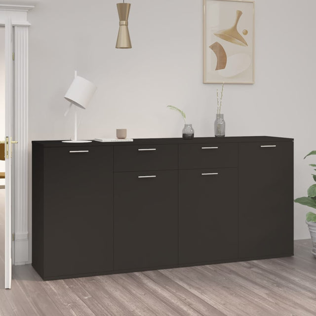 Dressoir 160x36x75 cm bewerkt hout zwart - AllerleiShop