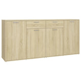 Dressoir 160x36x75 cm bewerkt hout sonoma eikenkleurig - AllerleiShop