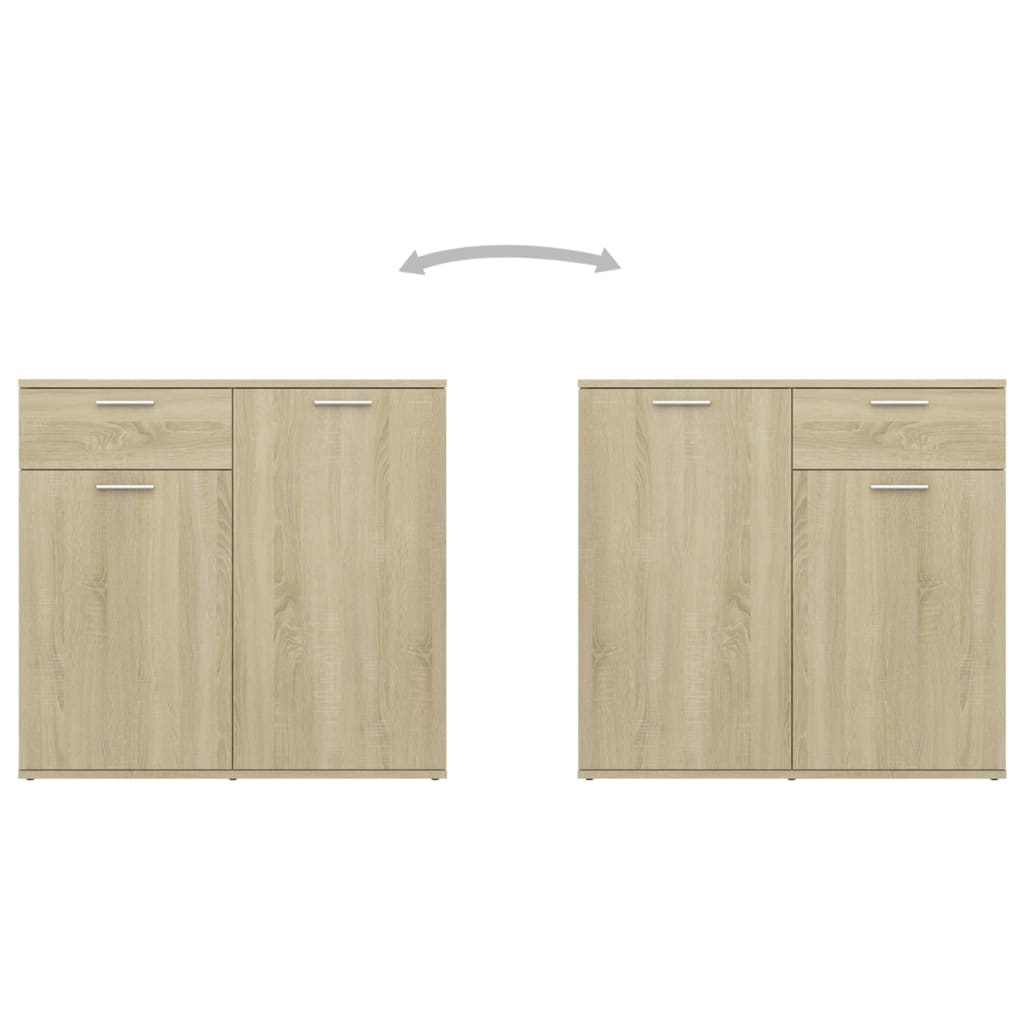 Dressoir 160x36x75 cm bewerkt hout sonoma eikenkleurig - AllerleiShop