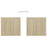 Dressoir 160x36x75 cm bewerkt hout sonoma eikenkleurig - AllerleiShop