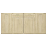 Dressoir 160x36x75 cm bewerkt hout sonoma eikenkleurig - AllerleiShop