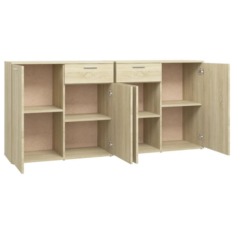 Dressoir 160x36x75 cm bewerkt hout sonoma eikenkleurig - AllerleiShop